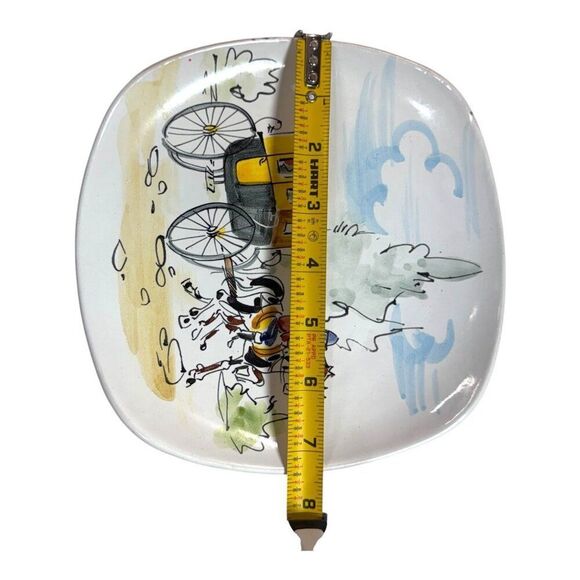 Vintage ARS DERUTA Alla Moda Stylish Horse Carriage Wall Plate Italy Ceramiche - Picture 5 of 7